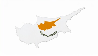 Cyprus Map with National Flag Design Abstract Mediterranean Island Geography Concept
