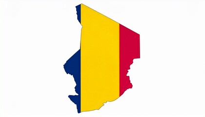 3D Chad Map with National Flag Design Abstract North Central African Geography Concept