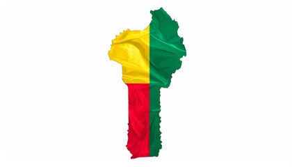 3D Benin Map with National Flag Design Abstract West African Geography Concept