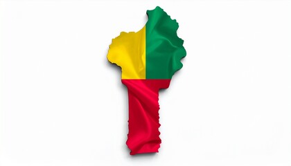 3D Benin Map with National Flag Design Abstract West African Geography Concept