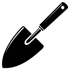 Simple black garden trowel icon for planting and digging silhouette design