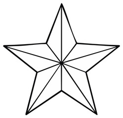 Obraz premium Geometric Five Pointed Star Shape Simple Outline Design