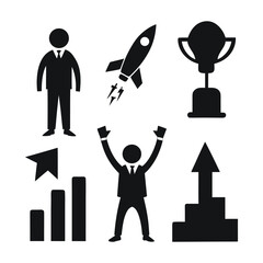 business man with arrow and graph