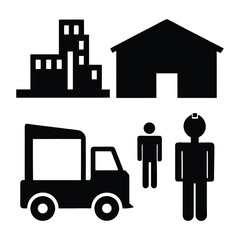 construction worker with building