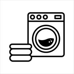 Dirty laundry Icon. Symbol isolated white background. vector illustration. color editable.