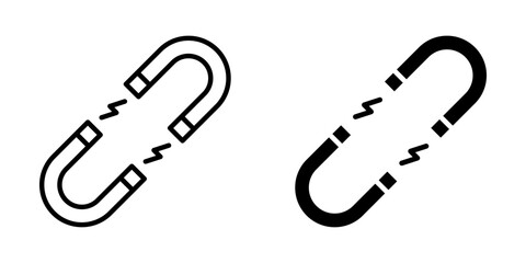 magnet Icon set. Symbol isolated white background. vector illustration. color editable.