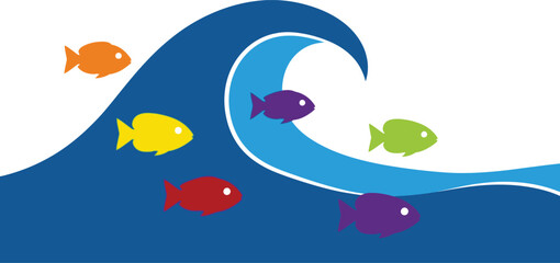 Obraz premium Colorful abstract geometric shapes forming a dynamic digital art composition with vibrant gradients and modern design elements