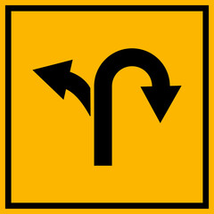 Road Arrow Flat Style Vector Icon Traffic Direction Symbol and Navigation Outline Graphic Group Featuring Turn, Curve and Wayfinding Arrow Signs