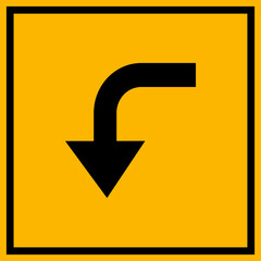 Road Arrow Flat Style Vector Icon Traffic Direction Symbol and Navigation Outline Graphic Group Featuring Turn, Curve and Wayfinding Arrow Signs