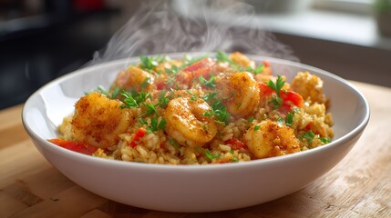 rice with shrimps and vegetables