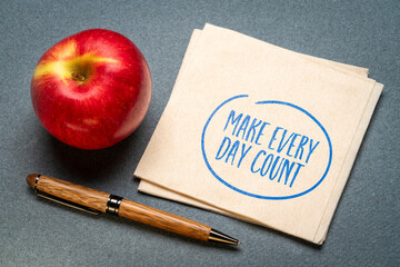 Make every day count - intentional living cocnept, aligning daily actions with long-term values rather than drifting through routines on autopilot.