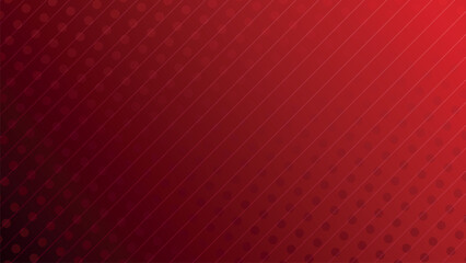 Fototapeta premium Abstract Dark Red Gradient Background with Halftone Dots and Diagonal Stripes