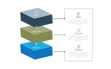 3D Vector Infographic. Presentation slide template. Creative infographic design with icons. 4 layers infographic template design