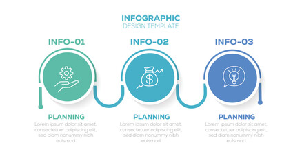 Infographic design business template with icons and 3 options or steps. Business data visualization. timeline infographic icons design. Vector illustration.