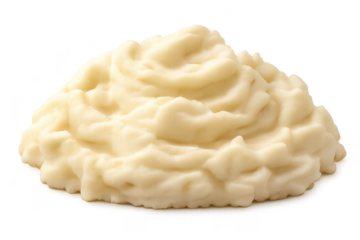 Creamy mashed potatoes with a transparent background for your project.