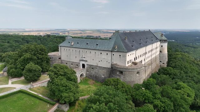 Aerial view of the Cerveny kamen Castle in Slovakia