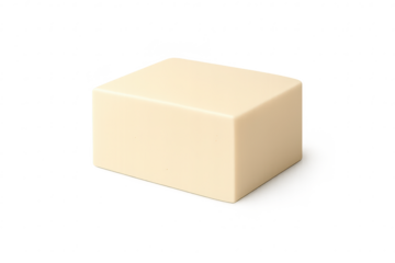 Rectangular beige block on a transparent background studio lighting.