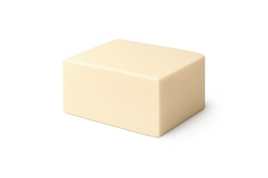 Rectangular beige block on a transparent background studio lighting. - Powered by Adobe