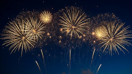 Beautiful fireworks display in the night sky