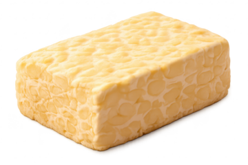 Block of tempeh on transparent background, delicious vegan food source