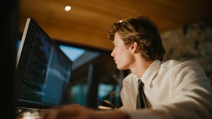 A cybersecurity analyst debugging a suspected breach, scanning through encrypted logs and highlighting suspicious IP patterns — threat detection, digital forensics, and high-stakes system - Powered by Adobe