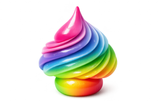 Rainbow Swirl Dessert, Colorful on transparent background, Fun Treat - Powered by Adobe
