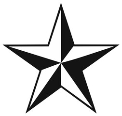 Obraz premium Classic Five Pointed Star Symbol Nautical Maritime Marine Emblem Graphic