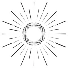 Abstract Burst of Sunlight Rays Radiating from a Circular Center