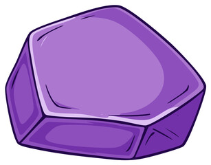Abstract Faceted Purple Gemstone Cartoon Illustration