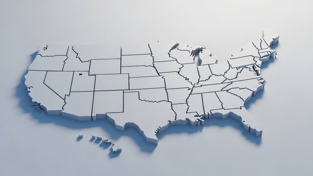 Three Dimensional United States Map Puzzle Display.