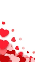 Obraz premium Valentine's day background with red and pink hearts