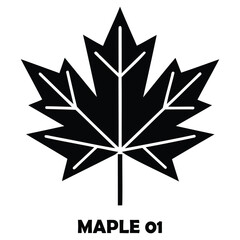 Obraz premium Generative Design Autumn Maple Leaf Silhouette Nature Fall Graphic