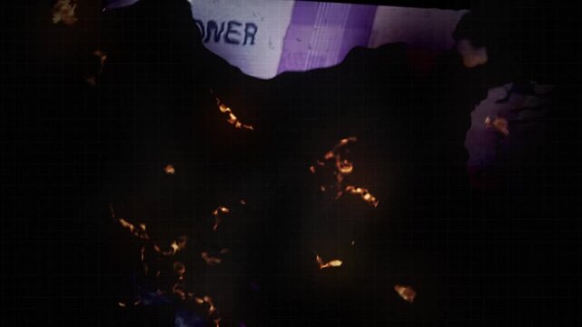 Norwegian Krone (NOK) Banknote Burning With 3D Camera Shaking Movement