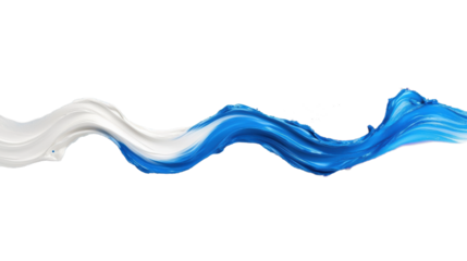 Blue and White Brush Strokes on Transparent Background