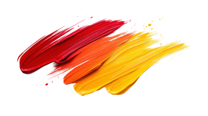 Vibrant Brush Strokes on Transparent Background