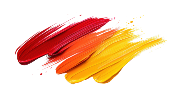 Vibrant Brush Strokes on Transparent Background - Powered by Adobe
