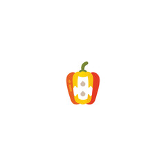 A-bell-pepper-icon-colored-shape-art-Vector Illustration.