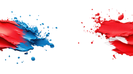 Colorful Brush Strokes on Transparent Background