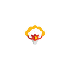 A-cauliflower-icon-colored-shape-art-Vector Illustration.