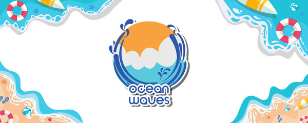Ocean Waves with Lanscape Clouds Design 001 - 1
