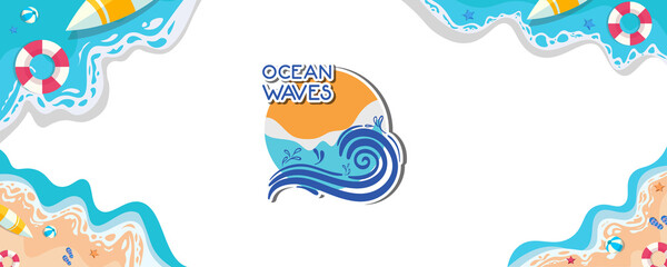 Ocean Waves with Lanscape Clouds Design 002 - 1
