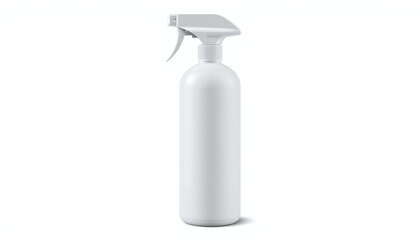 White Matte Spray Bottle Template for Household Cleaning or Garden Product Packaging