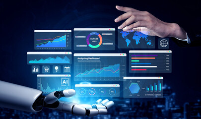 AI analyzing worldwide business metrics and visualizing global data dashboards to optimize performance and strategic decision-making Parse