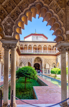 Courtyard of Maidens in Seville Alcazar, Spain