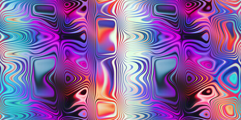 wavy wobbly lines and shapes in purple magenta blue orange seamless tile