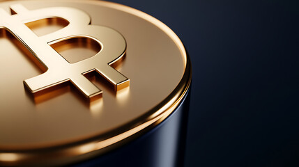 A golden coin symbolizes modern digital currency and blockchain technology, representing a shift in the global financial landscape.  A symbol of decentralized finance.