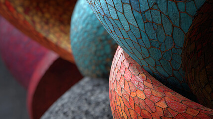 Abstract 3D Forms with Material Textures