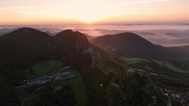 Aerial view of the resort on Vrsatec hill in Slovakia
