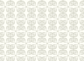 delicate monochrome seamless pattern. Floral and geometric abstract background for interior design, wallpaper, wrapping paper or fabric. Swaying backdrop with traditional and modern styles