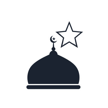 Islamic Mosque Dome Symbol Icon.